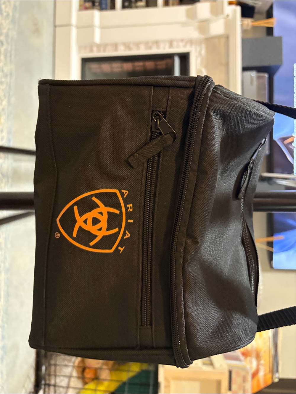 Ariat Black Toiletry Bag with Orange Logo